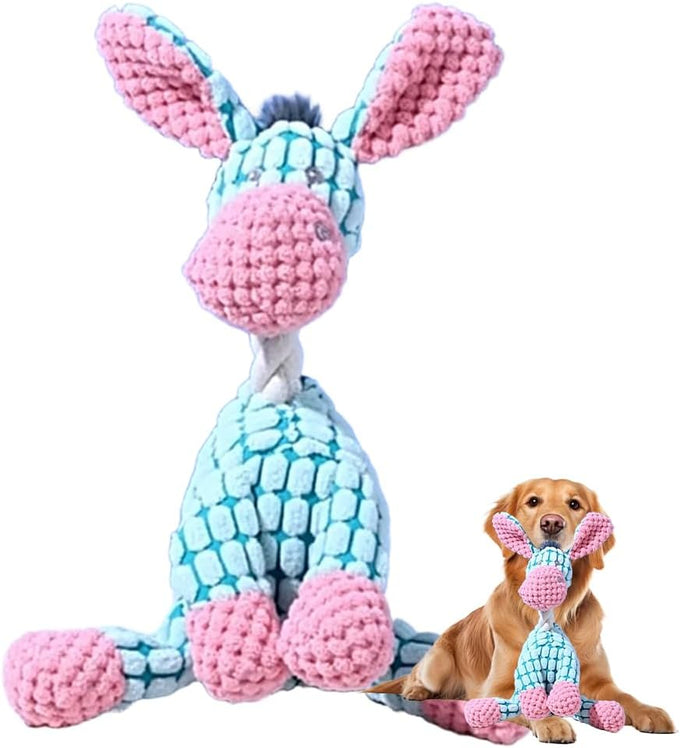 Brown Durable Dog Stuffed Toy for Aggressive Chewers, Interactive Squeaky Teething Toy for Small Medium Large Dogs Puppy