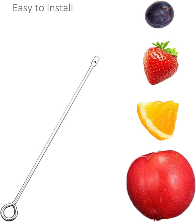 304 stainless steel bird cage food holder for parrot fruit vegetable skewer 3-pack