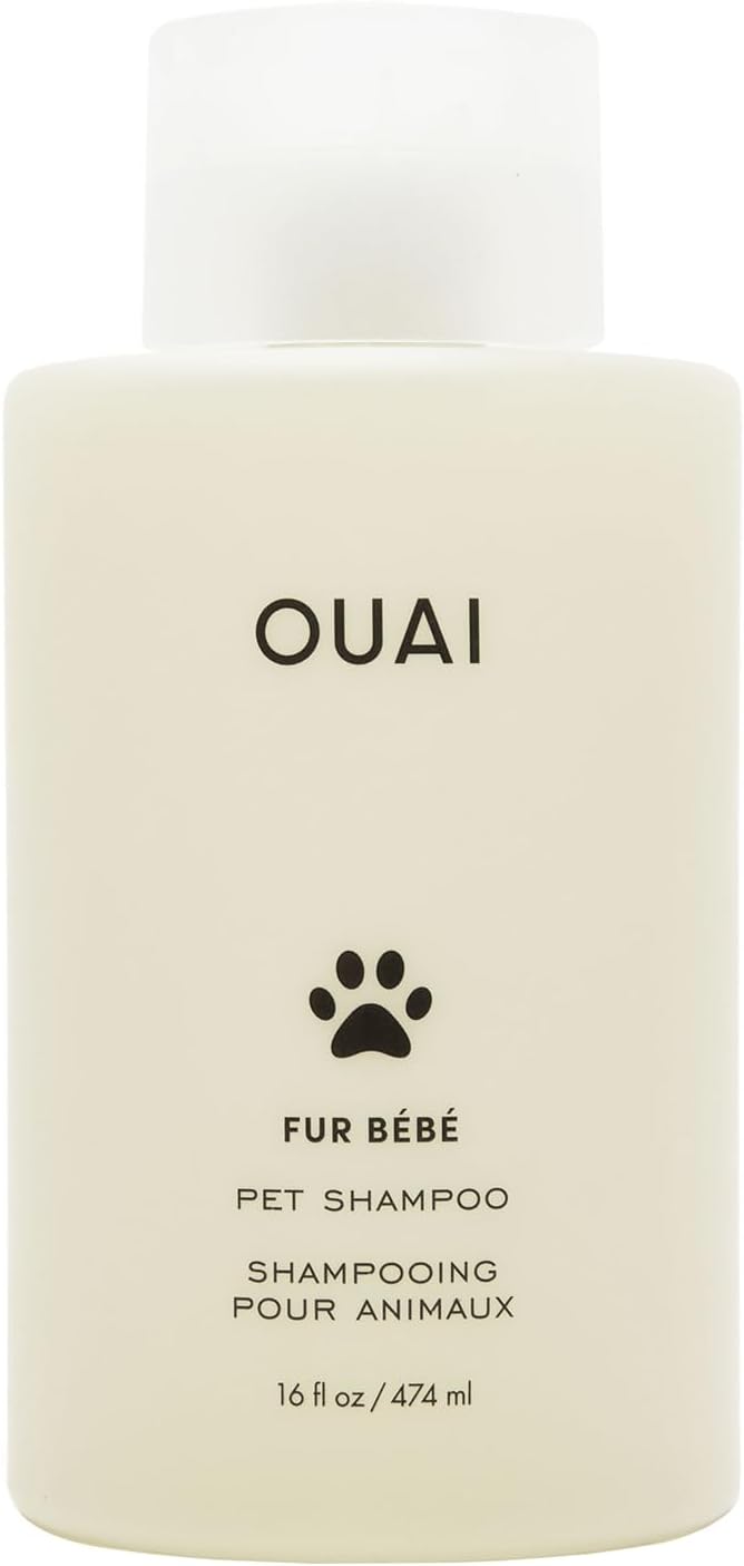ouai fur bébé gentle cat and dog shampoo, 16 fl oz, vegan, cruelty-free, mercer street scent