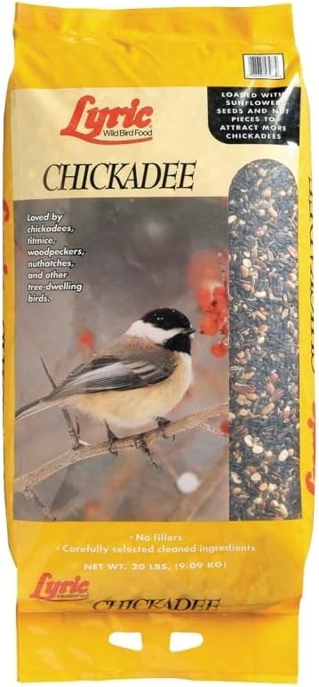 Lyric Chickadee Wild Bird Seed - 20 lb Bag - Sunflower & Nut Premium Wild Bird Seed for Chickadees and Outside Feeders