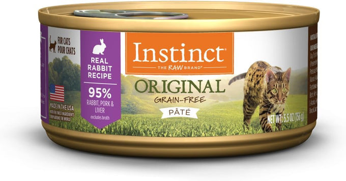 Instinct original grain free natural wet canned rabbit recipe cat food, 5.5 oz cans, case of 12