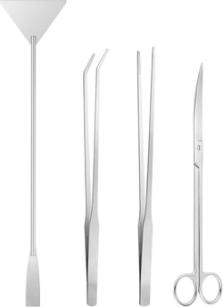 ohtomber aquascape 4pcs terrarium supplies with long tweezers, feeding tongs, aquarium scissors, and algae scraper