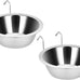 Fri4Free 2PCS stainless steel hanging kennel water bowls for small dog cage accessories