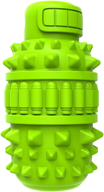 Piffzedo Green Large Natural Rubber Dog Squeaky Toy for Aggressive Chewers