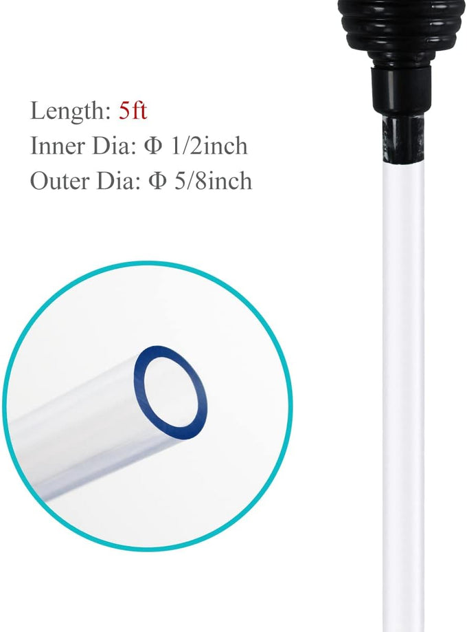 laifoo 5ft aquarium siphon vacuum cleaner for fish tank cleaning gravel and sand, easy to control and durable hose