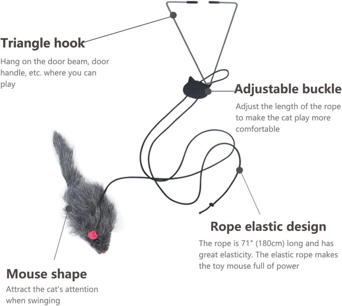 Kalimdor Retractable Interactive Cat Toys, Teaser Toy for Indoor Cats Kitten Play Chase Exercise (2 Pack)
