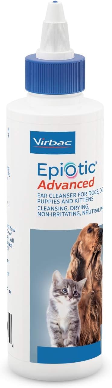 Virbac Epiotic Advanced Ear Cleanser for Dogs and Cats, 4 oz, Powerful and Gentle, Sensitive Skin Friendly