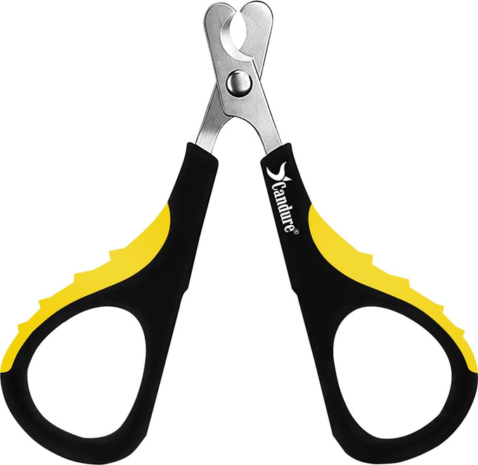 Candure pet nail clippers with safety guard for medium-large breeds, nail file, and ergonomic design