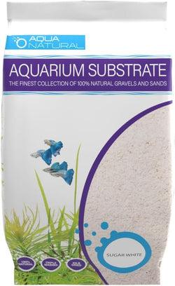 Aqua Natural Sugar White Sand 10lb Substrate for Aquascaping Aquariums and Terrestrial Environments