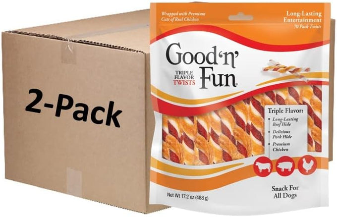 Good 'N' Fun Triple Flavor Real Chicken Jerky Dog Chews, 22-Count
