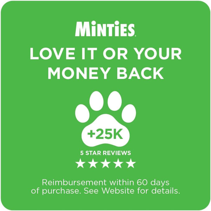 Vet-recommended minties dog dental bone treats, tiny/small dental dog treats for clean teeth and fresh breath, 80 count