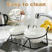  Raised Ceramic Cat Bowl Set with 15° Tilt, Double Ceramic Bowls, Easy Clean for Indoor Cats