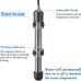 Hitop 50w submersible aquarium heater for 8-16 gal fish tanks with adjustable thermostat