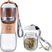 Cibaabo dog water bottle with food container, 10oz and 19oz capacity, leak proof lock and carbon filter, BPA free