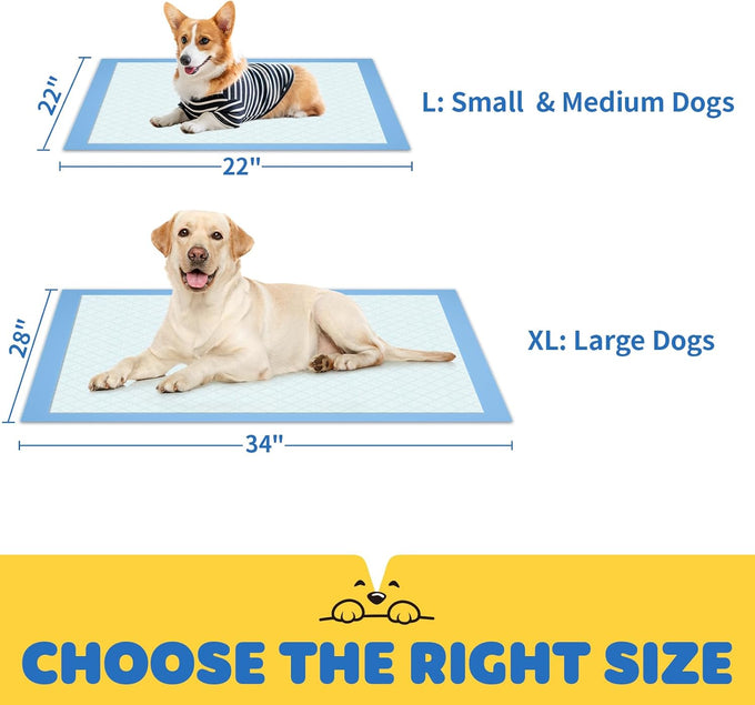 powools 100-pack x-large puppy pads for dogs potty training with leak-proof quick-dry design and 6-layer wee wee pads
