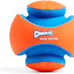 chuckit kick fetch ball dog toy large size 8-inch diameter floats in water durable rubber and foam
