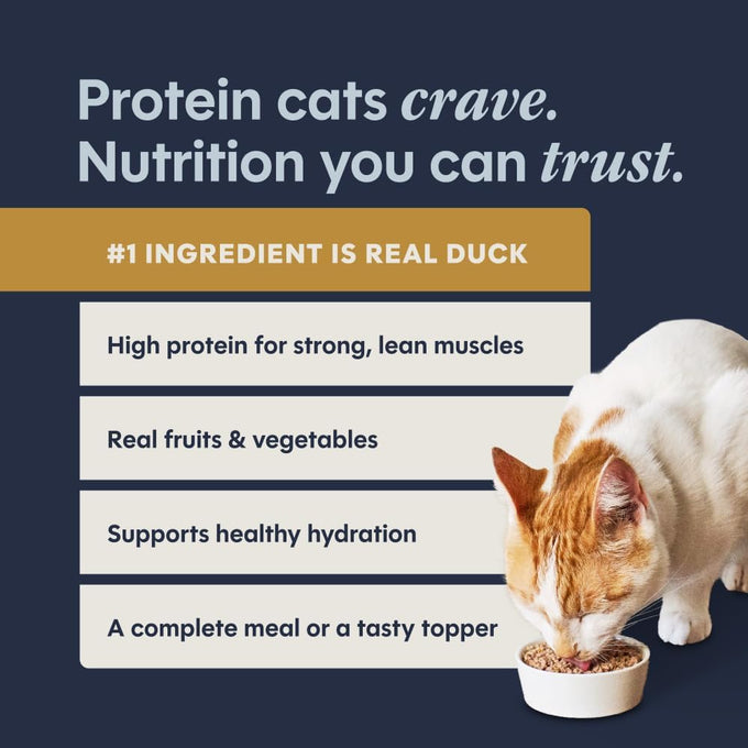 Instinct grain-free, high-protein, real duck wet cat food, 5.5 oz cans, pack of 12, USA made
