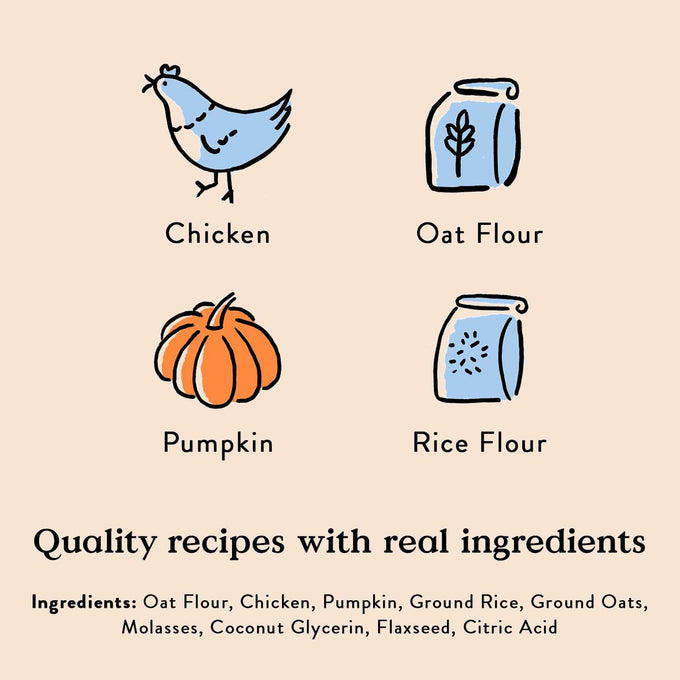 Bocce's Bakery Wheat-Free Chicken & Pumpkin Sunday Roast Dog Training Treats, 6 oz, All-Natural, USA Made