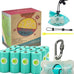 Standard-Sized leak-proof scented doggy waste bags and holder dispenser with carabiner safety lock and fastener