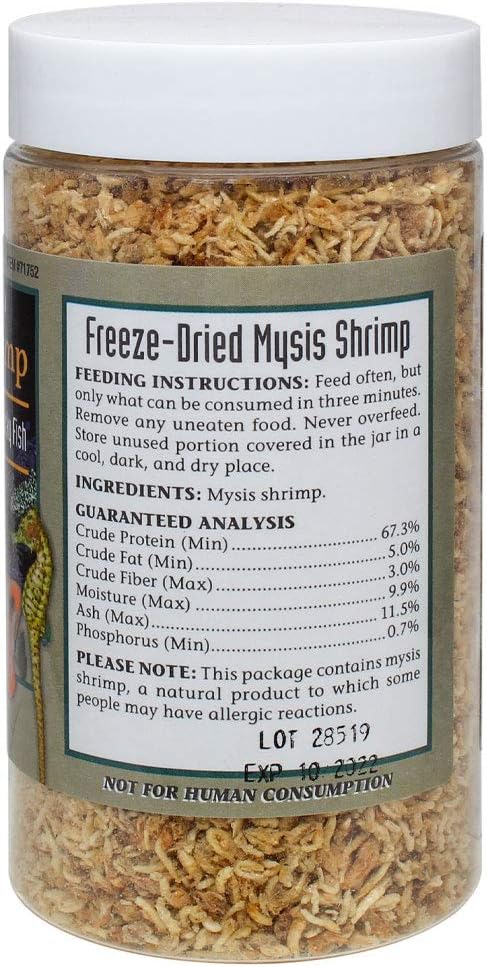 San Francisco Bay Brand Freeze-Dried Mysis Shrimp Premium Fish Food for Tropical Fish and Cichlids 0.88 oz 25g