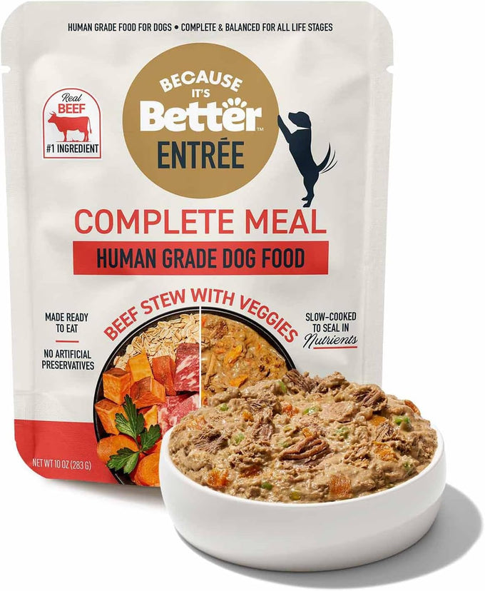 Because It's Better Entrée Variety Pack, 10oz Wet Dog Food