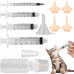 pet feeding syringe with silicone nipple 5ml and 10ml syringes for newborn kittens puppies and small animals