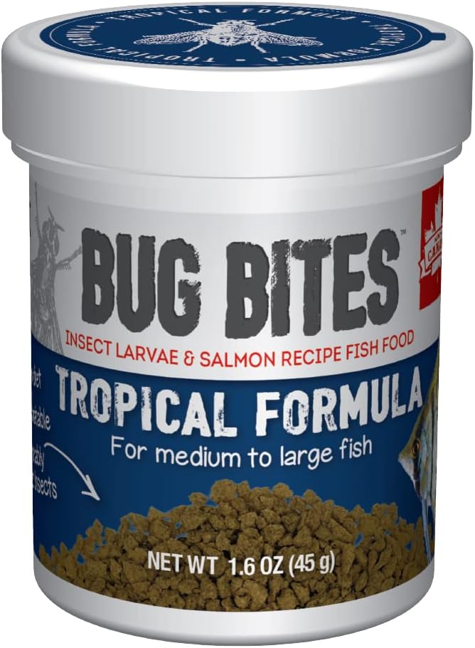 Fluval Bug Bites Tropical Fish Food for Medium to Large Fish - 1.59 oz. (A6578)