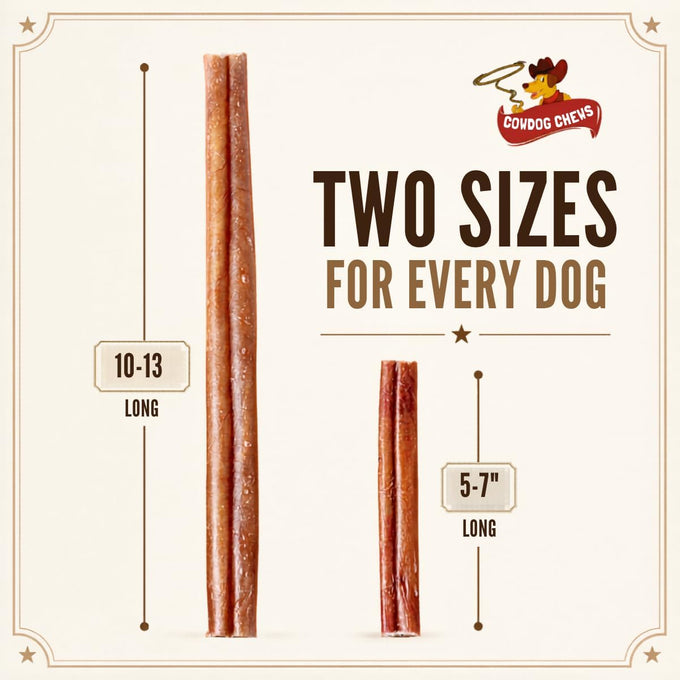 Cowdog Chews 9-12 inch odour-free, fully digestible beef collagen chews for all dog breeds (10 count)