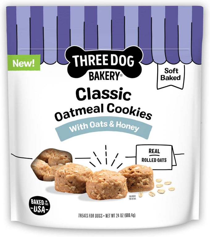 Three Dog Bakery Blueberry Pancake Bites, Treats with Real Blueberries & Vanilla, Mess-Free Snacks for Dogs & Puppies