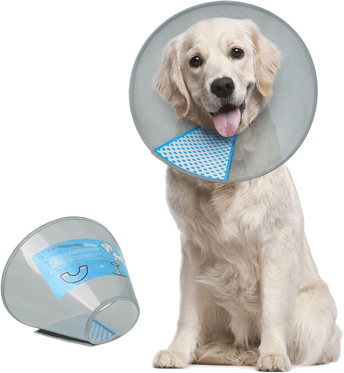 Supet adjustable dog cone collar for large medium small dogs, comfortable pet recovery, Elizabethan neck collar
