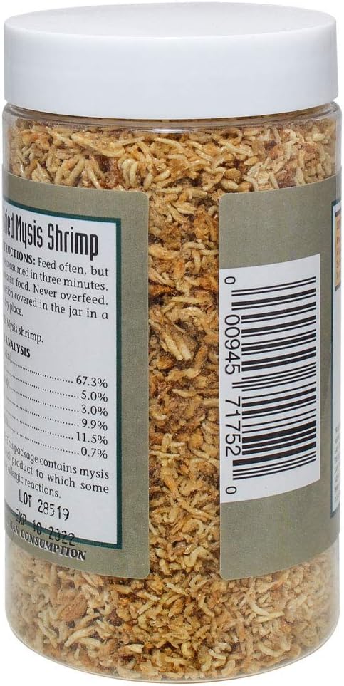 San Francisco Bay Brand Freeze-Dried Mysis Shrimp Premium Fish Food for Tropical Fish and Cichlids 0.88 oz 25g