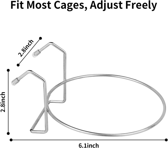 Fri4Free 2PCS stainless steel hanging kennel water bowls for small dog cage accessories