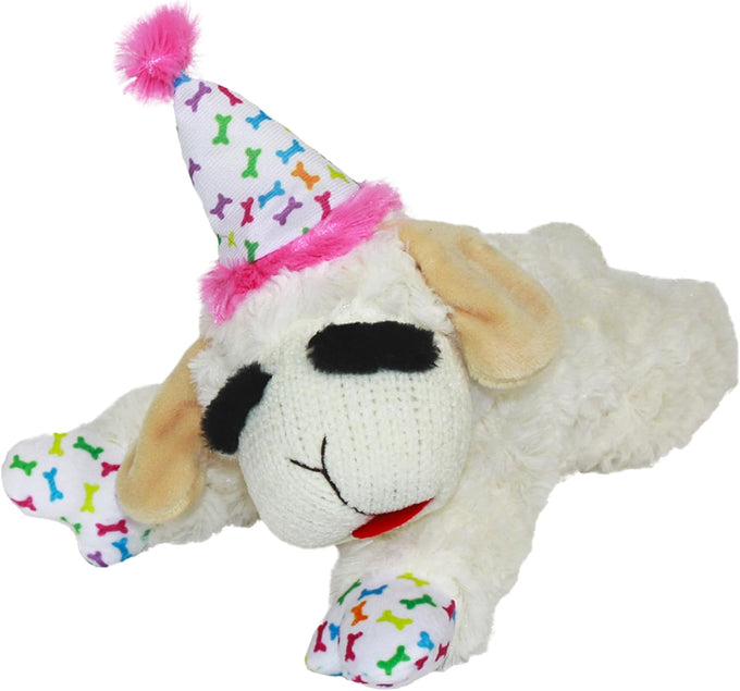 Multipet Lamb Chop Squeaky Dog Plush Toy - 10" Creampuff for Small & Medium Dogs