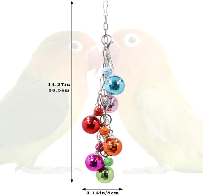 Oooct colorful parrot wind chime bird toy hanging chewing accessory for small to medium birds budgie conures parakeets cockatiels rats