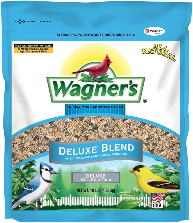 Wagner's 10 lb bag Deluxe Wild Bird Food, sunflower and general purpose seeds, USA made