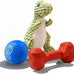 Interactive Self-Rolling Dog Toy Play Set for Puppies & Small-Medium Dogs - Includes Smart Ball, Rubber Bone & Plush Dinosaur