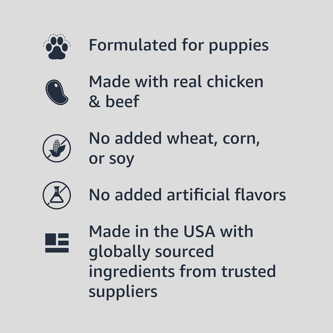 Amazon Basics Puppy Canned Dog Food, Chicken & Beef, 13.2oz, 12-Pack