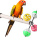 teniinet stand perch toy with rotating balls for small and medium birds including parakeets and cockatiels, 1-piece, natural wood, 7.85 inches, untreated beech