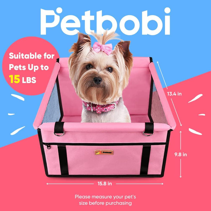 petbobi pet car booster seat for small dogs portable breathable bag with seat belt safety stable travel
