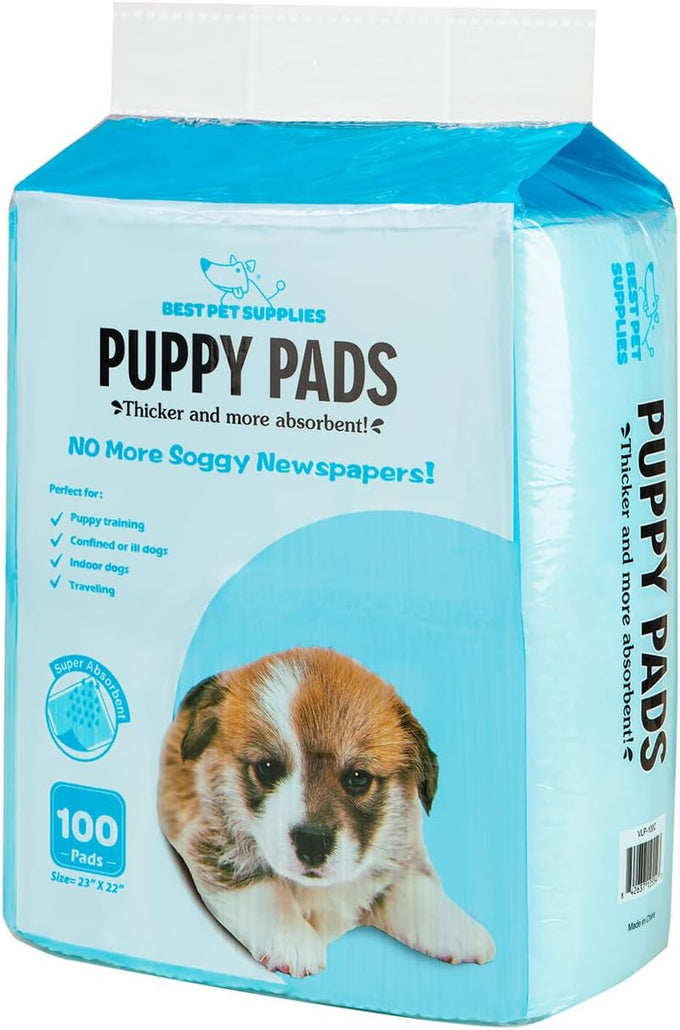 Baby Blue XL Puppy Pads 100 Count - Super Absorbent, Quick-Dry, Odor Control, and Leak-Proof for Indoor Dogs