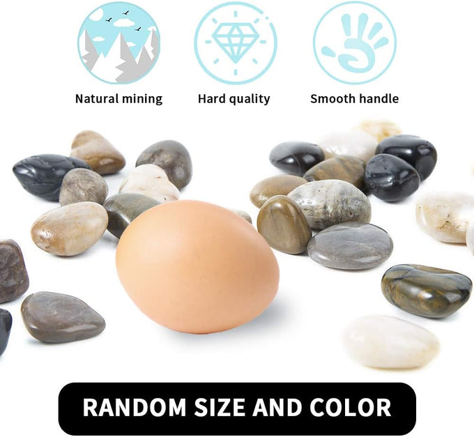 pebbles polished gravel natural mixed color stones small decorative river rock stones 2 pounds