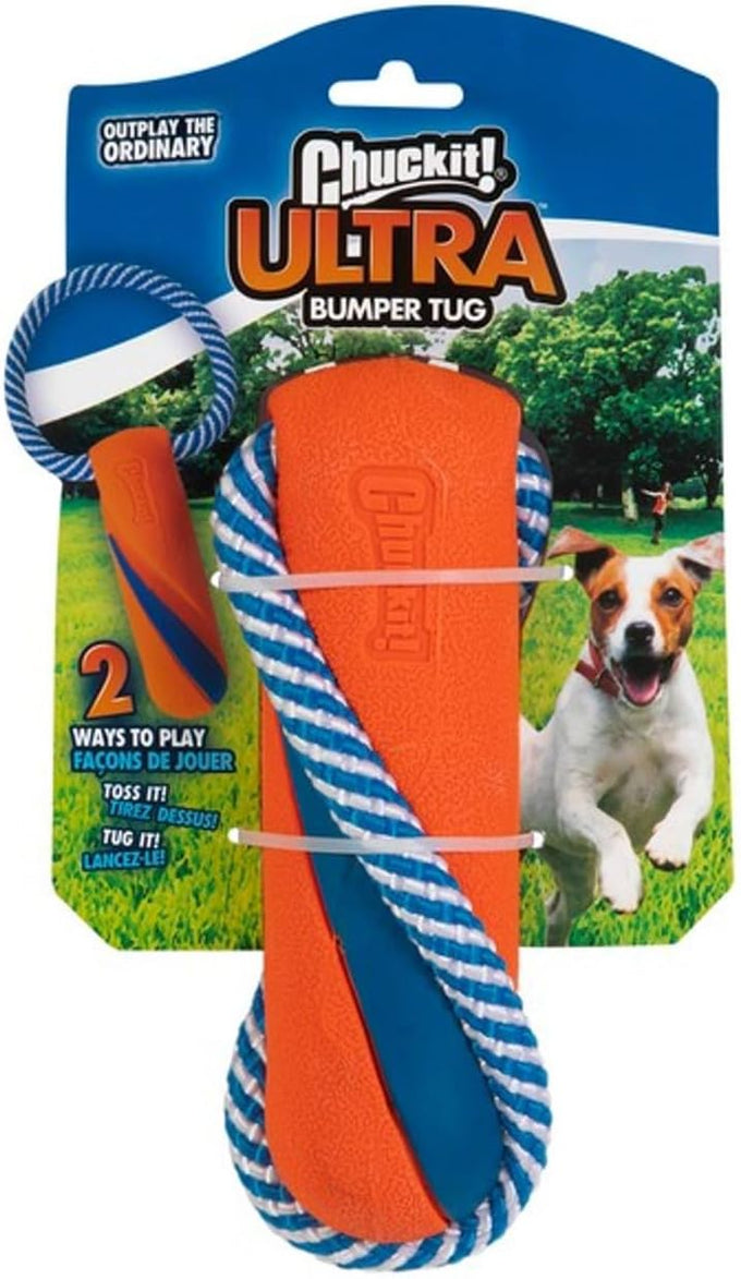 chuckit ultra bumper tug orange medium dog toy durable rubber floatable