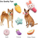 SZKOKUHO 9 Pack Small Dog Squeaky Plush Toys, variety colors, cute designs for puppies and small dogs