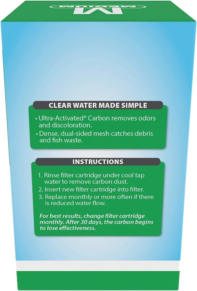 Tetra Whisper bio-bag medium filter cartridges for aquariums, 3-count, ready to use, fits Tetra Whisper 5-10 gal filters, PF-10, IQ 10