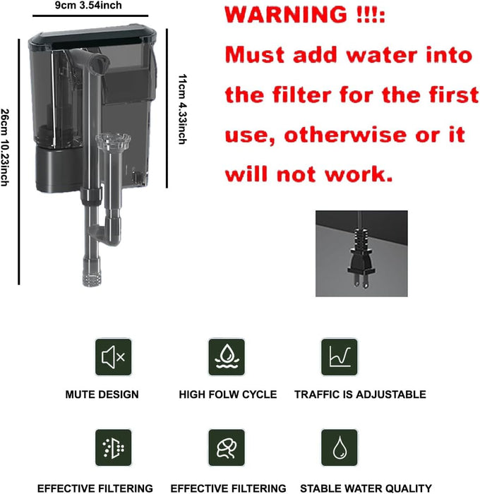 Small nano glass fish tank start kit with filter, LED light for shrimp, small fish, betta (1.5 gallon)
