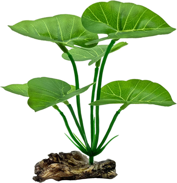 2-pack artificial silk aquarium plants for betta fish tank decorations, goldfish, reptile terrarium accessories, gold