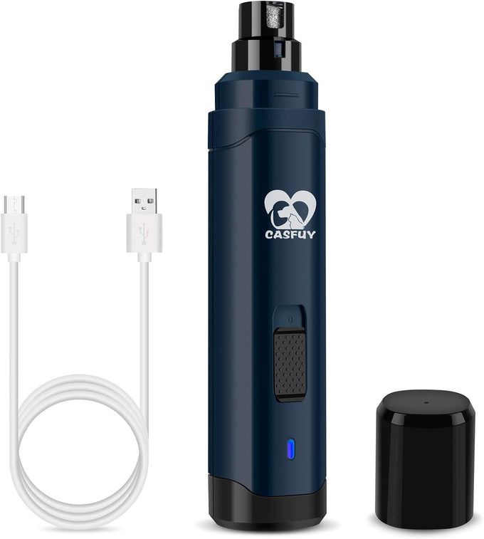 Casfuy 2-Speed Professional Electric Pet Nail Trimmer for Small Medium Large Dogs & Cats Dark Blue
