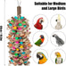 Natural multicolored wooden block parrot toys for large macaws cockatoos African grey and Amazon parrots, 19.7 inch, large size