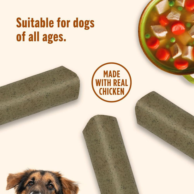 Rachael Ray Nutrish Soup Bones Premium Dog Chews with Real Chicken & Veggies, 11 Pieces, Soft Texture, Rawhide-Free