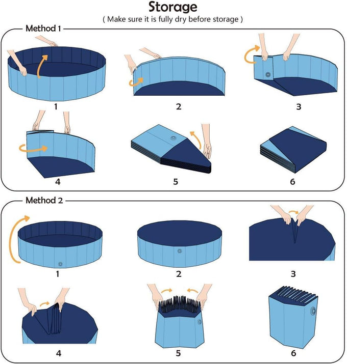 jasonwell 32 inch collapsible dog pet pool blue